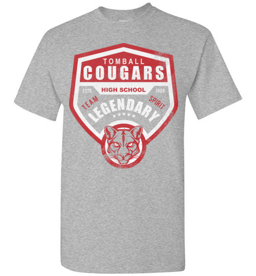 Tomball High School Cougars Sports Grey Unisex T-shirt 14