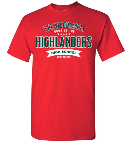 The Woodlands High School Highlanders Red Unisex T-shirt 96