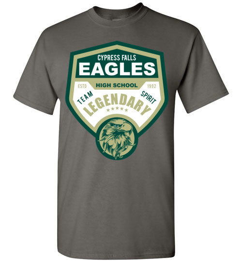 Cypress Falls High School Eagles Charcoal Unisex T-shirt 14