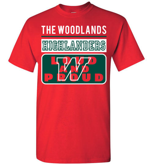 The Woodlands High School Highlanders Red Unisex T-shirt 86