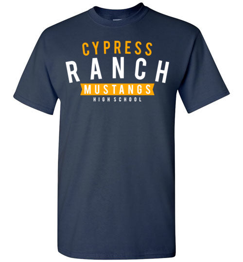 Cypress Ranch High School Mustangs Navy Unisex T-shirt 21