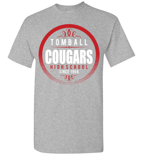 Tomball High School Cougars Sports Grey Unisex T-shirt 38