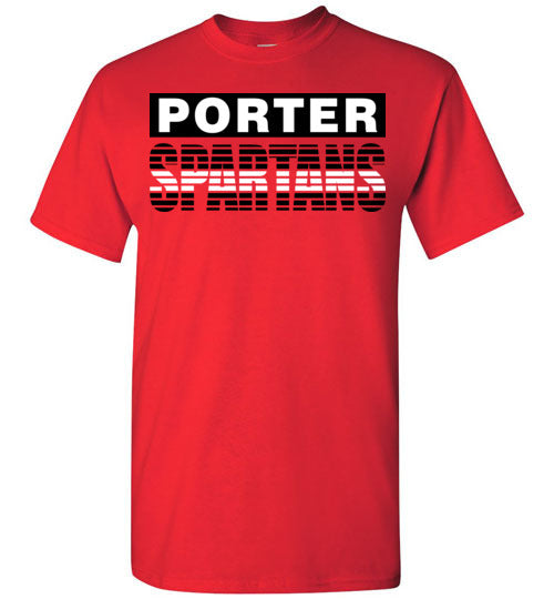 Porter High School Spartans Red Unisex T-shirt 35