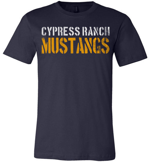 Cypress Ranch Mustangs Premium Navy T-shirt - Design 17