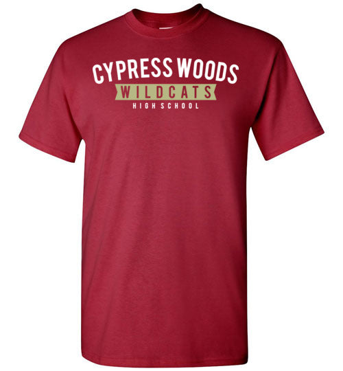 Cypress Woods High School Wildcats Deep Red Unisex T-shirt 21