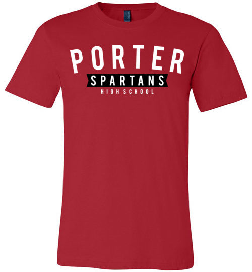 Porter Spartans Premium Red T-shirt - Design 21