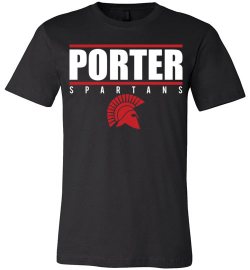 Porter Spartans Premium Black T-shirt - Design 07