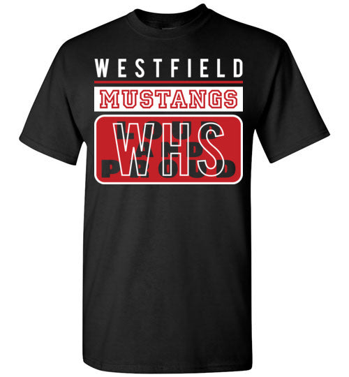 Westfield High School Mustangs Black Unisex T-shirt 86