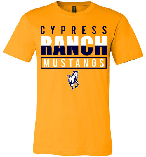 Cypress Ranch Mustangs Premium Gold T-shirt - Design 29