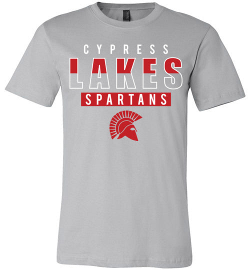 Cypress Lakes Spartans Premium Silver T-shirt - Design 23