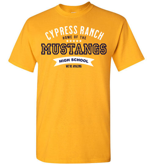 Cypress Ranch High School Mustangs Gold Unisex T-shirt 96