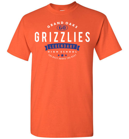 Grand Oaks High School Grizzlies Orange Unisex T-shirt 44