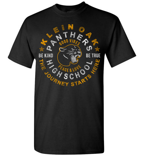 Klein Oak High School Panthers Black Unisex T-shirt 16