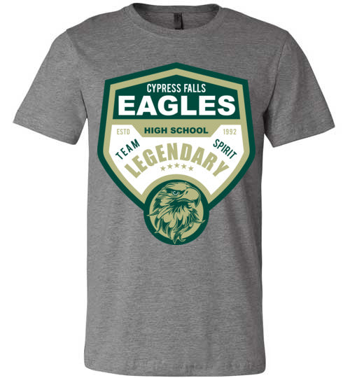 Cypress Falls Eagles Premium Deep Heather T-shirt - Design 14