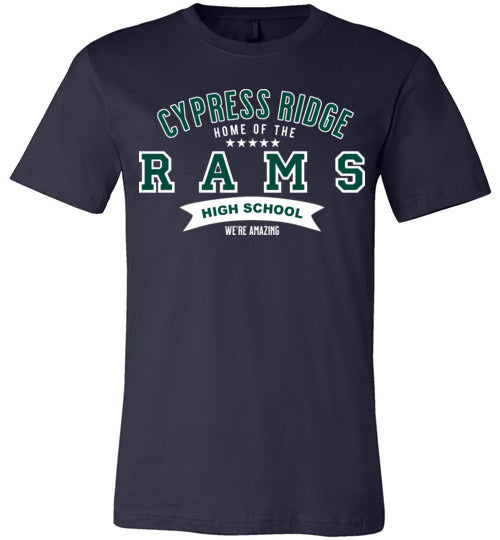 Cypress Ridge Rams Premium Navy T-shirt - Design 96