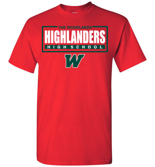 The Woodlands High School Highlanders Red Unisex T-shirt 49