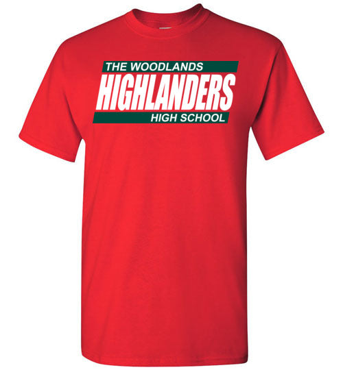The Woodlands High School Highlanders Red Unisex T-shirt 72