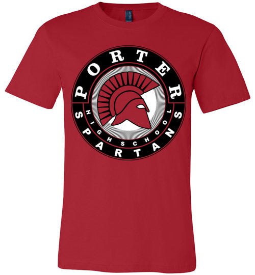 Porter Spartans Premium Red T-shirt - Design 02