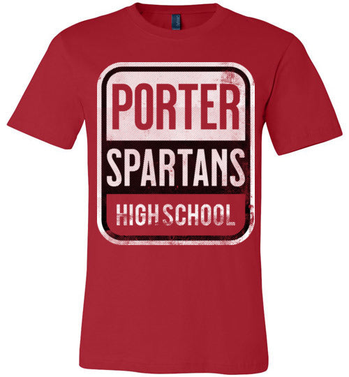 Porter Spartans Premium Red T-shirt - Design 01