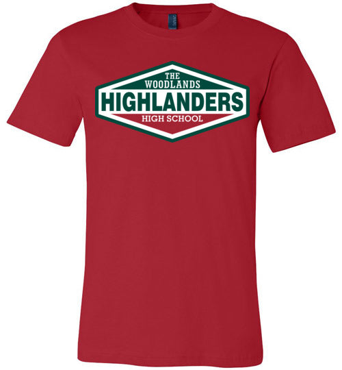 The Woodlands Highlanders Premium Red T-shirt - Design 09