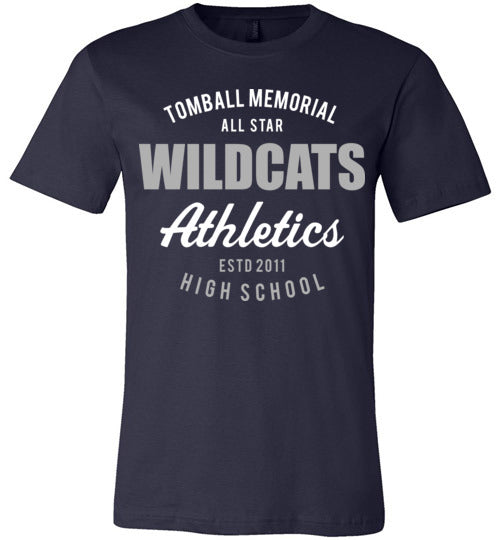 Tomball Memorial Wildcats Premium Navy T-shirt - Design 34