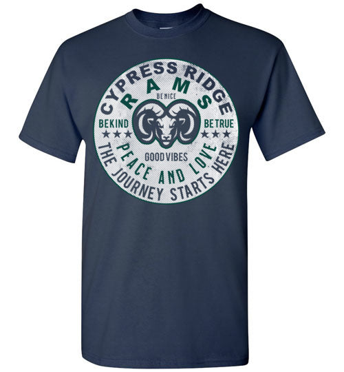 Cypress Ridge High School Rams Navy Unisex T-shirt 16