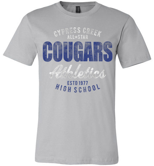 Cypress Creek Cougars Premium Silver T-shirt - Design 34