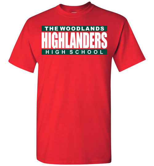 The Woodlands High School Highlanders Red Unisex T-shirt 98