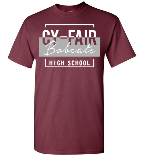 Cy-Fair High School Bobcats Maroon Unisex T-shirt 05