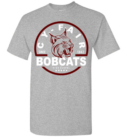 Cy-Fair High School Bobcats Sports Grey Unisex T-shirt 04