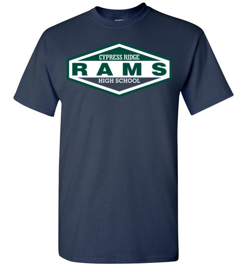 Cypress Ridge High School Rams Navy Unisex T-shirt 09