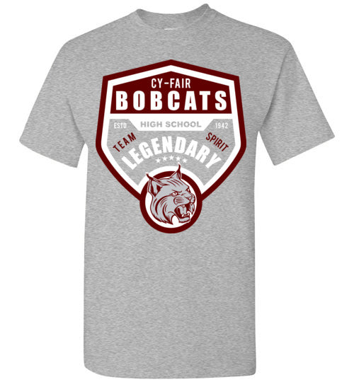 Cy-Fair High School Bobcats Sports Grey Unisex T-shirt 14