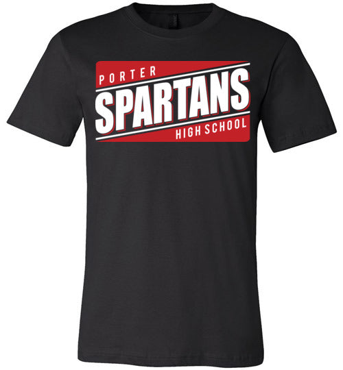 Porter Spartans Premium Black T-shirt - Design 84