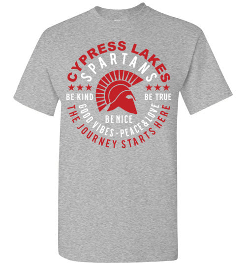 Cypress Lakes High School Spartans Sports Grey Unisex T-shirt 16