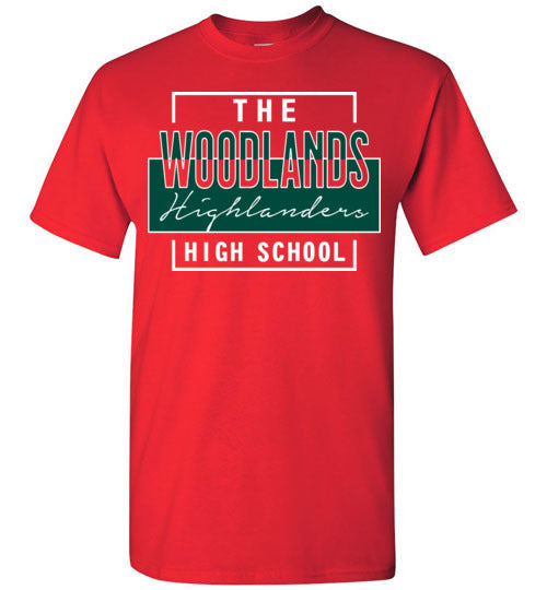 The Woodlands High School Highlanders Red Unisex T-shirt 05