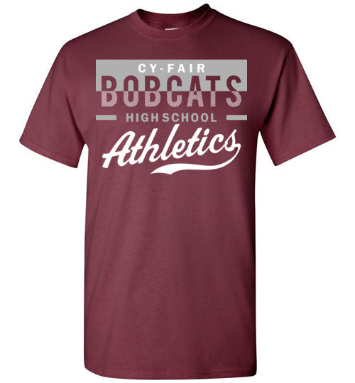 Cy-Fair High School Bobcats Maroon Unisex T-shirt 48
