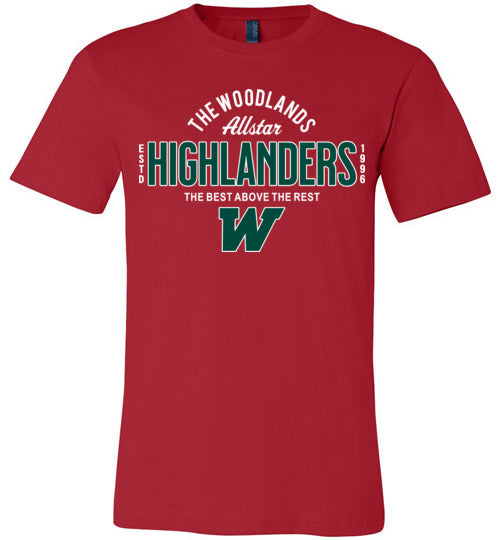 The Woodlands Highlanders Premium Red T-shirt - Design 40