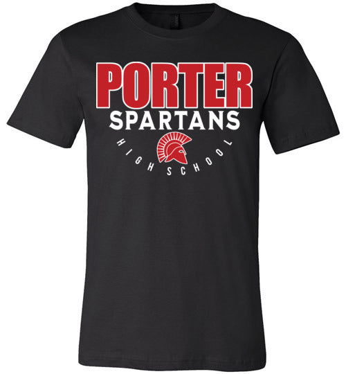 Porter Spartans Premium Black T-shirt - Design 12