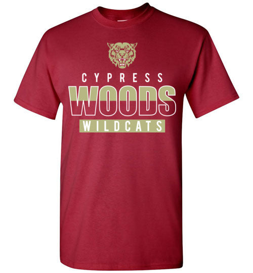 Cypress Woods High School Wildcats Deep Red Unisex T-shirt 23