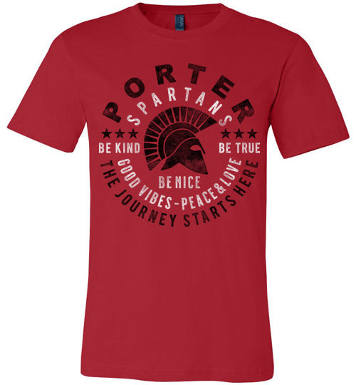 Porter Spartans Premium Red T-shirt - Design 16