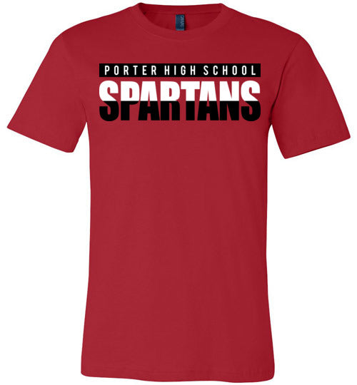 Porter Spartans Premium Red T-shirt - Design 25