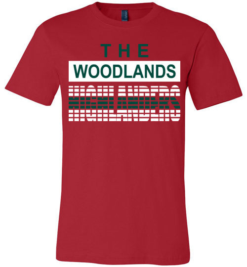 The Woodlands Highlanders Premium Red T-shirt - Design 35