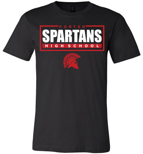 Porter Spartans Premium Black T-shirt - Design 49