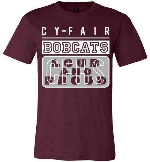 Cy-Fair Bobcats Premium Maroon T-shirt - Design 86