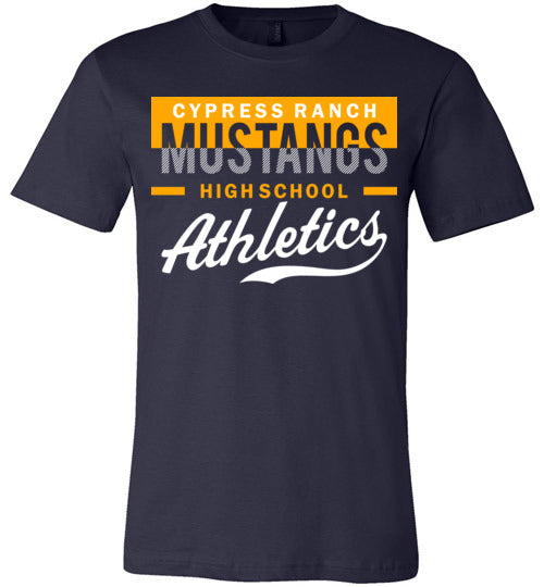 Cypress Ranch Mustangs Premium Navy T-shirt - Design 48