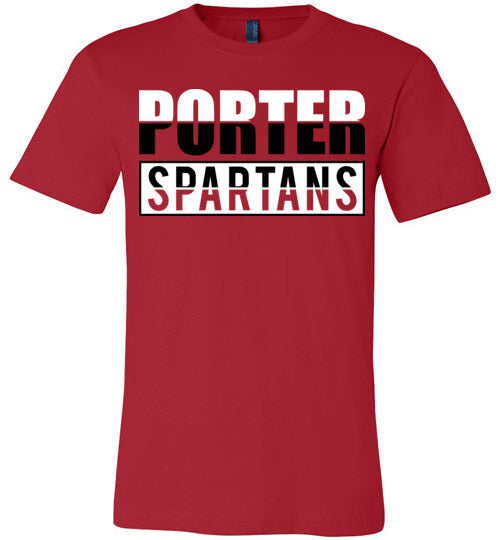 Porter Spartans Premium Red T-shirt - Design 31