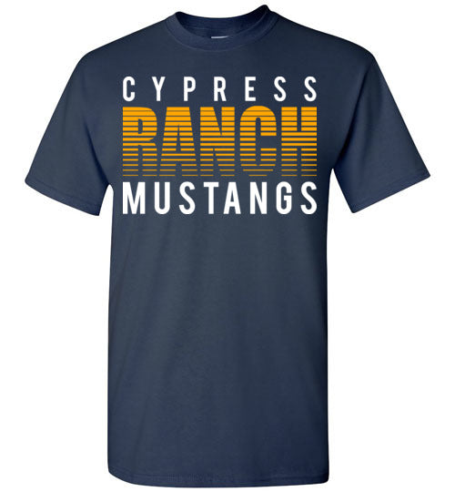 Cypress Ranch High School Mustangs Navy Unisex T-shirt 24