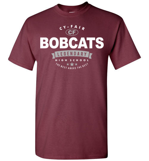 Cy-Fair High School Bobcats Maroon Unisex T-shirt 44