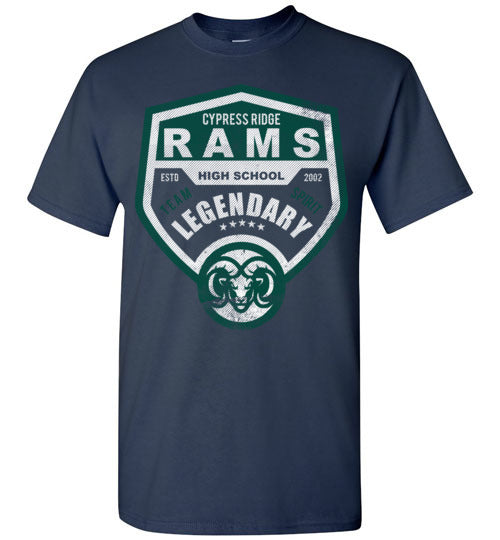 Cypress Ridge High School Rams Navy Unisex T-shirt 14