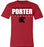 Porter Spartans Premium Red T-shirt - Design 07